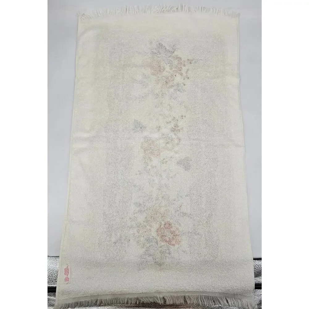 Vintage Floral Towel Set 3pc Fringe Trim Retro Cottagecore Kitchen Bath USA Made